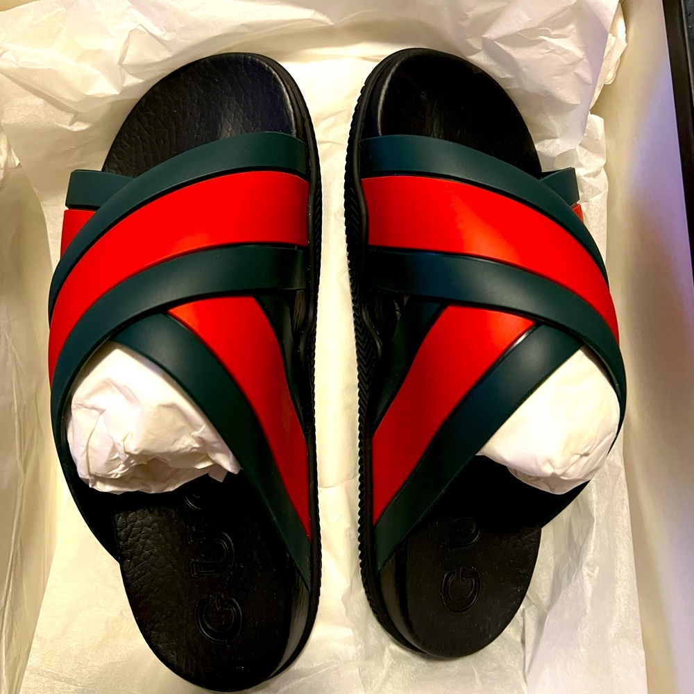 Authentic New In Box Gucci Web Sandals/Slides Women’s 7.5